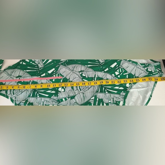 NWOT IVY STOREHOUSE ONE PIECE BATHING SUIT TROPICAL PRINT GREEN/PINK ZIP Sz. L. - Picture 7 of 7